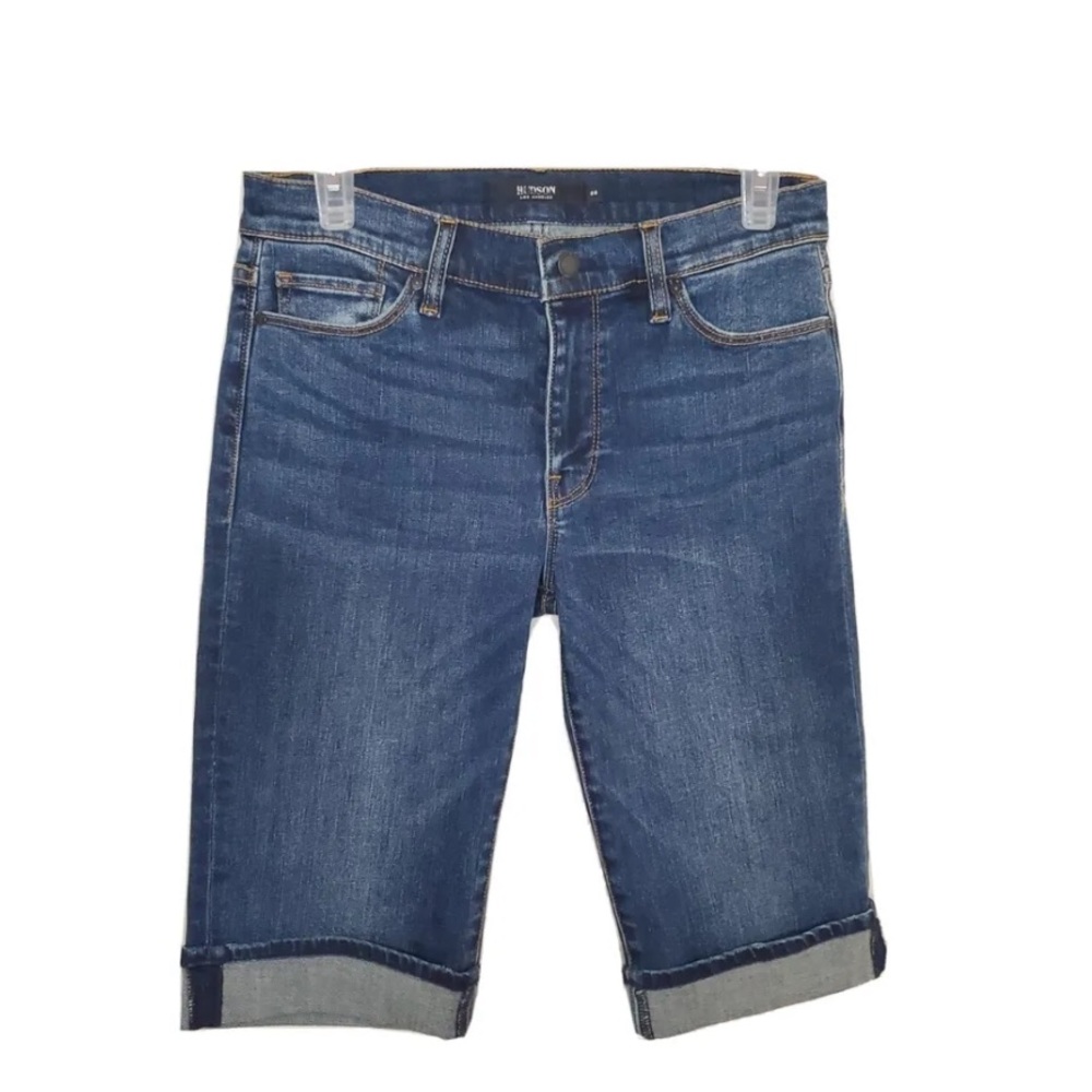 Hudson Jeans Women's Dark Blue Denim Bermuda Shorts